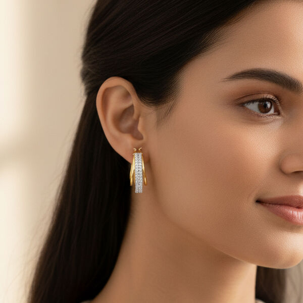 LUXURIANT SGL zertifizierte SI-GH Labor Diamant Ohrringe - 1 ct. image number 2