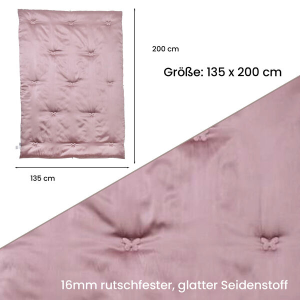 Serenity Night Seidendecke aus 100% Maulbeerseide mit 500gsm Kunstdaunenf&uuml;llung, 135x200cm, Rosa image number 6