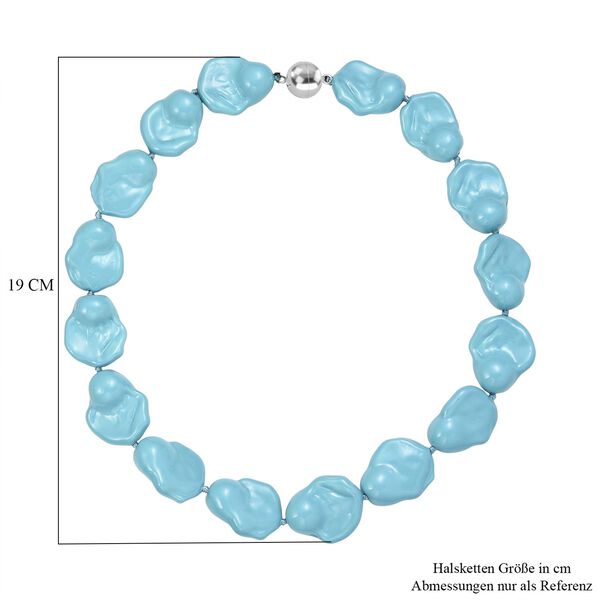 Sleeping Beauty t&uuml;rkisfarbene Fancy Muschelkernperle 50cm Halskette image number 6