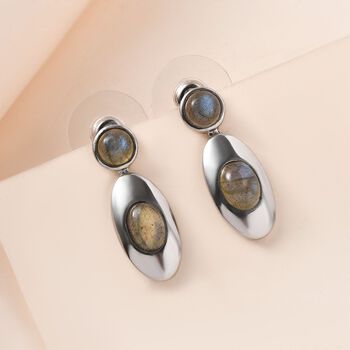 Labradorit Ohrringe 316L Edelstahl ca. 3.26 ct