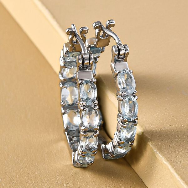 Himmelblaue Topas-Inside-Out-Creolen image number 3