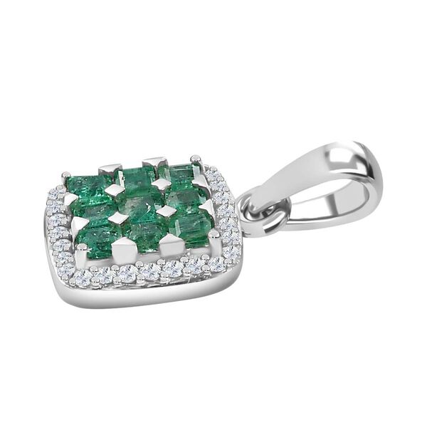 AAA Smaragd und Zirkon Anhänger - 1,07 ct. image number 4