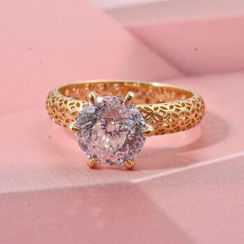 D'Joy Moissanit Ring 925 Silber 750 Gelbgold Vermeil (Gr&ouml;&szlig;e 19.00) ca. 2,23 ct