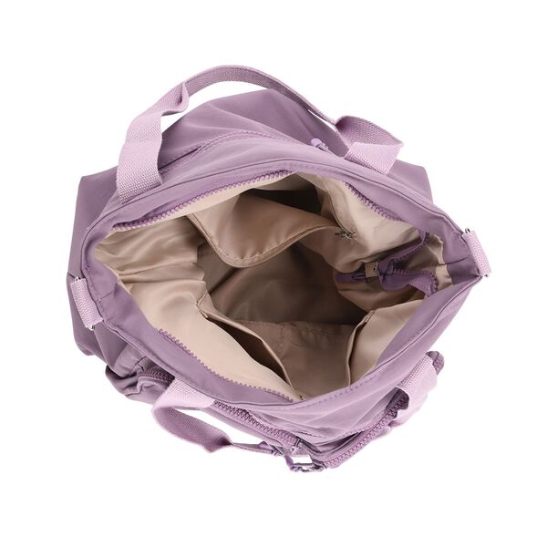 Crossbody-Schultertasche mit Mehrfachfächern, 31x30x14cm, Helllila image number 6