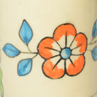 2er Set handbemalte Keramikvasen, 7,5x19 cm, Elfenbeinfarben image number 3