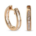 Diamant-Creolen, 925 Silber Gelbgold Vermeil ca. 0,50 ct