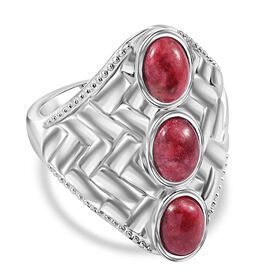 AA Norwegischer Thulit Ring, Silberfarben, (Größe 18.00) ca. 3.06 ct