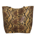 Assots London - Tote Bag aus 100% echtem Leder,Schlangenfoliendruck Farbe: Größe: 37 x 9.5 x 22, Schwarz image number 6