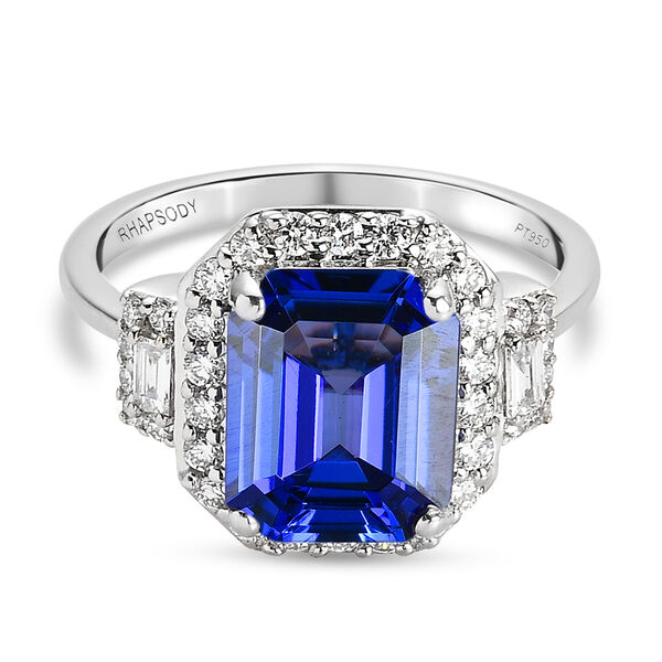 RHAPSODY AAAA Tansanit und Diamant VS2 E-F Ring 950 Platin  ca. 4,08 ct