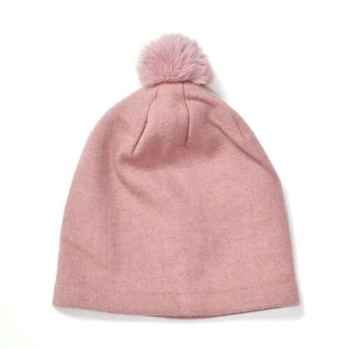 LA MAREY 2er-Set Kaschmir Mützen und Handschuhen mit Mikroplüsch-Futter, Rosa image number 1