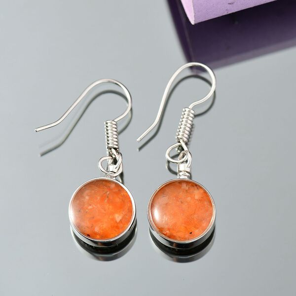 Feueropal Matrix Ohrringe Messing ca. 6.00 ct image number 2