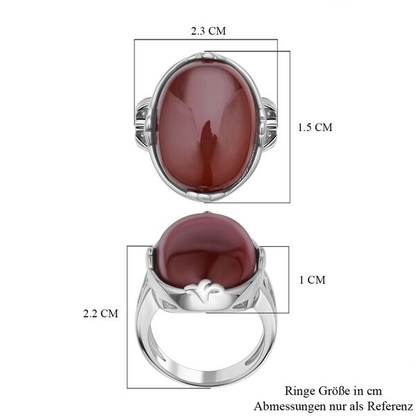 Karneol Ring, Edelstahl (Größe 16.00) ca. 50,00 ct image number 7