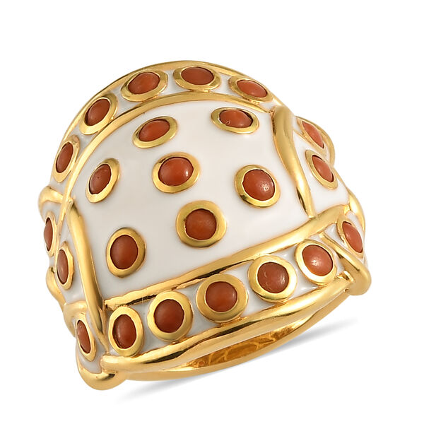 Koralle Ring 925 Silber vergoldet  ca. 1,47 ct image number 4