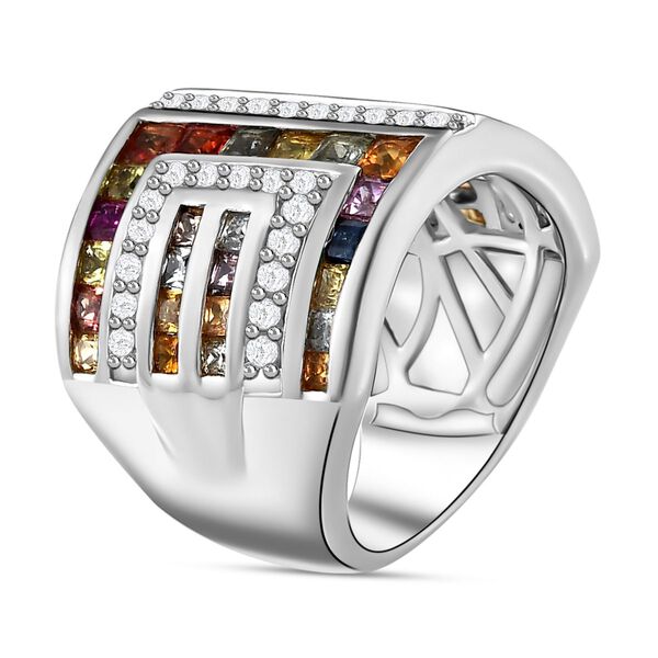 Mehrfarbiger Saphir und Zirkon-Ring - 4,40 ct. image number 5
