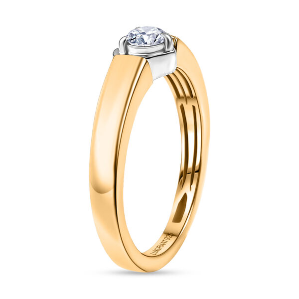 LUXURIANT SI-GH Labor Diamant Ring, 925 Silber rhodiniert und 750 Gelbgold Vermeil  - 0,20 ct. image number 4