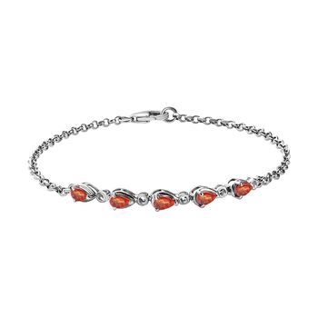 Oranges Saphir-Armband, ca. 19 cm, 925 Silber platiniert ca. 1,14 ct