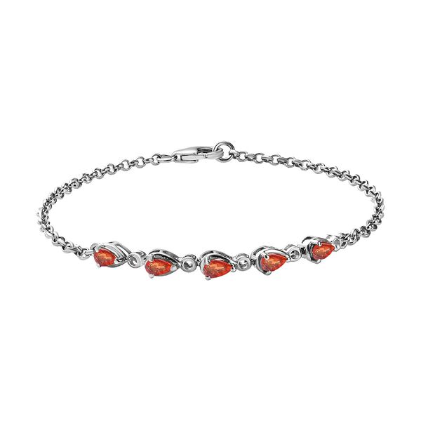 Oranges Saphir-Armband, 19 cm - 1,14 ct.
