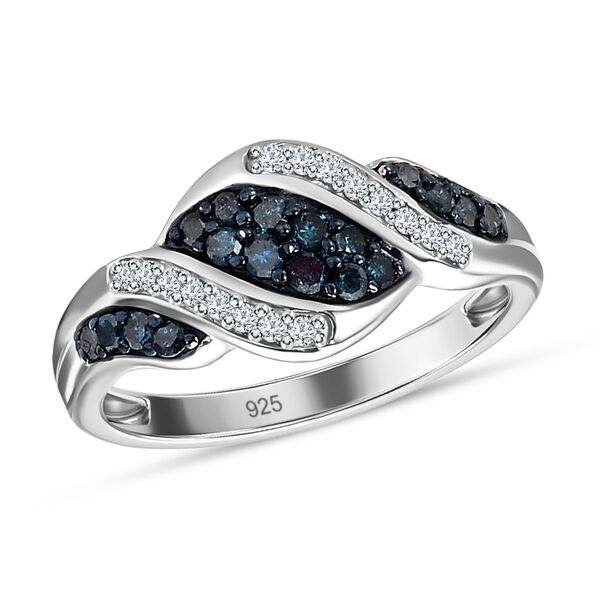 Blauer und wei&szlig;er Diamant-Ring - 0,33 ct. image number 3