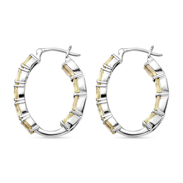 Ouro Verde-Quarz Creolen, 925 Silber platiniert ca. 7.65 ct image number 4