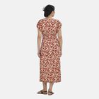Maxikleid mit gesmokter Taille und Flatterärmeln, One Size, rot image number 1