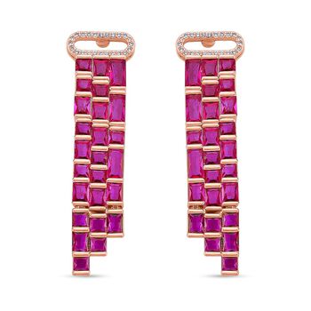 Wei&szlig;er Zirkonia, Glas Ohrringe, Nickelfreies Messing, ros&eacute;farben