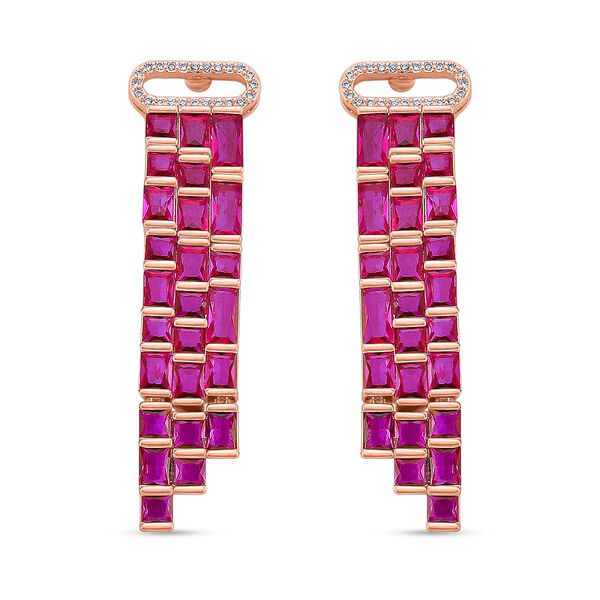 Wei&szlig;er Zirkonia, Glas Ohrringe, Nickelfreies Messing, ros&eacute;farben