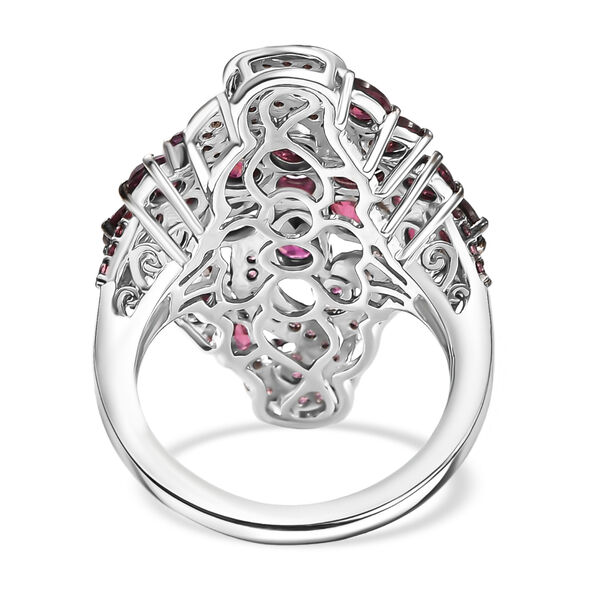 Djoy Nat&uuml;rlicher Rhodolith Granat Ring 925 Silber rhodiniert (Gr&ouml;&szlig;e 21.00) ca. 6.00 ct image number 6