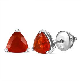 RHAPSODY AAAA mexikanische Kirschfeuer-Opal-Ohrstecker in 950 Platin - 1,11 ct.