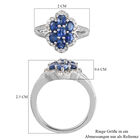 Blauer Ceylon-Saphir und Zirkon Ring 925 Silber platiniert (Größe 16.00) ca. 1,79 ct image number 6