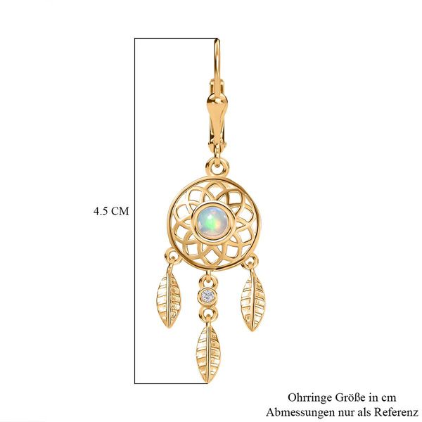 AA Nat&uuml;rliche, &auml;thiopische Welo Opal und Zirkon Ohrringe - 0,45 ct. image number 6