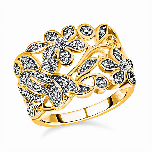 ALLORO von der Natur inspirierter, vergoldeter Silberring image number 4