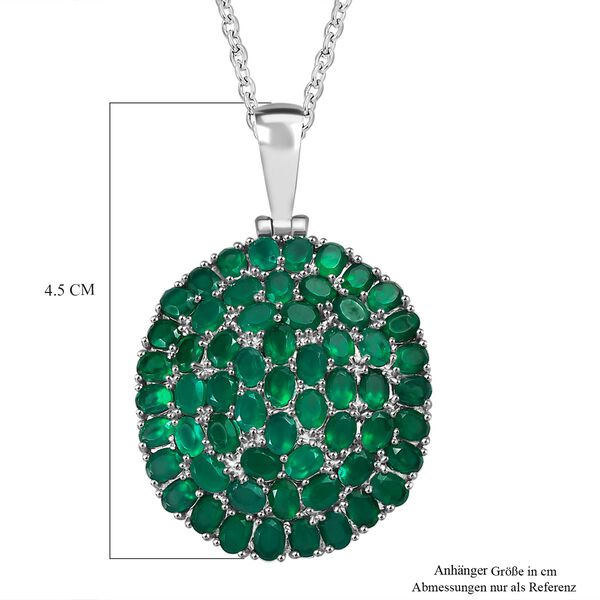 Verde Onyx Anhänger mit Kette, 316L Edelstahl ca. 9.44 ct image number 6