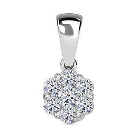 LUXURIANT DIAMOND- SI Labor Diamant Anhänger, 925 Silber platiniert - 0,51 ct.