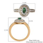 Sambischer Smaragd und Zirkon-Ring, 925 Silber Gelbgold Vermeil  ca. 0,79 ct image number 6