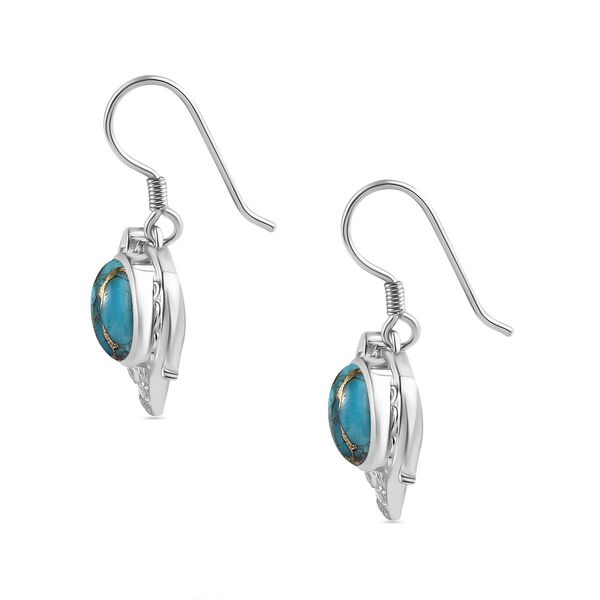 AAA blaue Mojave T&uuml;rkis und schwarze Spinell-Ohrringe - 5,73 ct. image number 5