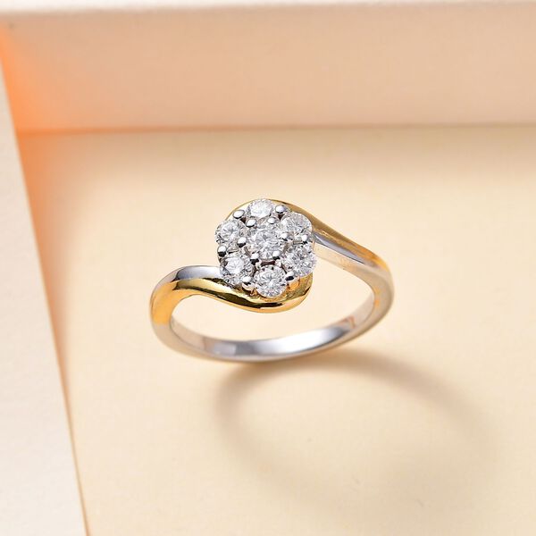 Moissanit Ring, 925 Silber, bicolor, (Größe 20.00) ca. 0.53 ct image number 2