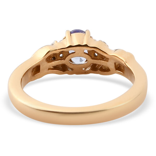 Tansanit und Zirkon Ring 925 Silber vergoldet  ca. 0,60 ct image number 6