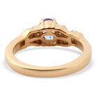 Tansanit und Zirkon Ring 925 Silber vergoldet  ca. 0,60 ct image number 5