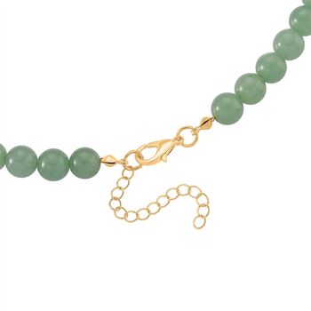 2er Set - Gr&uuml;ner Aventurin Halskette und Armband Legierung  gelb vergoldet ca. 430.00 ct image number 5