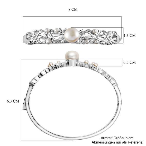 Süßwasser Perle (10.5 mm, 3 mm) Armreif ca. 19 cm Messing image number 7