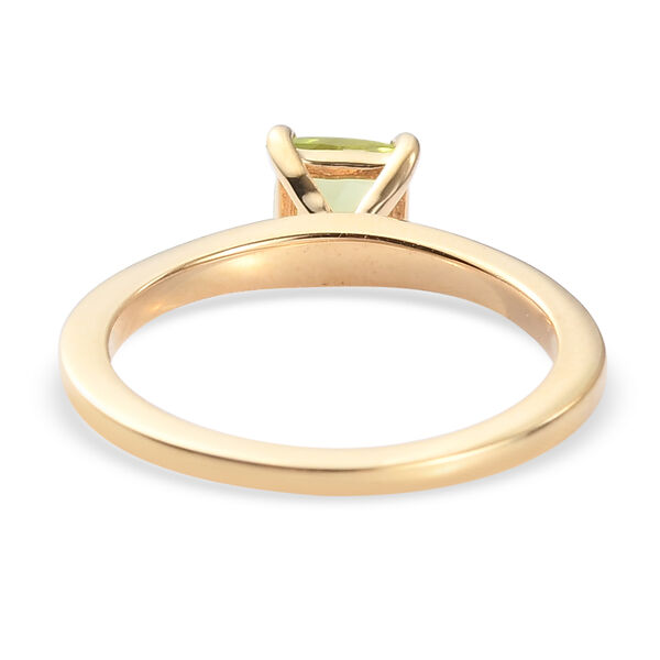 Peridot Solit&auml;r Ring 925 Silber 585 Vergoldet image number 6