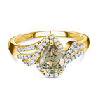 AAA Turkizit und Diamant-Ring, I2 G-H, 585 Gelbgold (Größe 17.00) ca. 1,37 ct