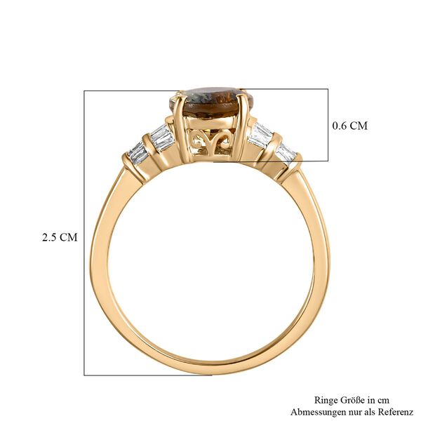 AAA natürlicher, goldener Tansanit und Diamant-Ring - 2,26 ct. image number 7