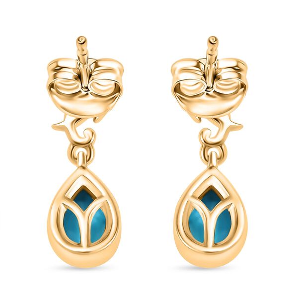 AA Sleeping Beauty Türkis Ohrringe, 925 Silber vergoldet - 1,24 ct. image number 5