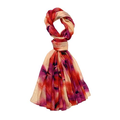 LA MAREY Schal aus 100 % Maulbeerseide, 195×110 cm, lila-rot image number 0
