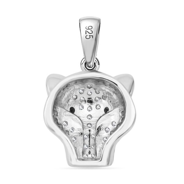 Lustro Stella Schwarzer Zirkonia, Wei&szlig;er Zirkonia Anh&auml;nger 925 Silber rhodiniert image number 4