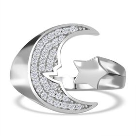 LUSTRO STELLA - Weißer Zirkonia Ring 925 Silber rhodiniert (Größe 16.00)
