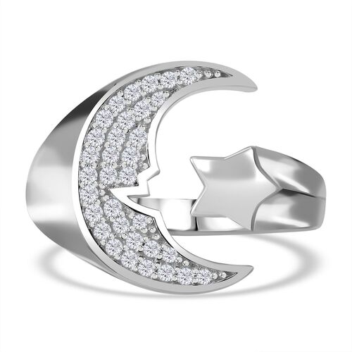 LUSTRO STELLA - Weißer Zirkonia Ring 925 Silber rhodiniert (Größe 16.00) image number 0