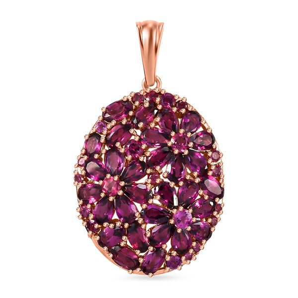 Rhodolith Granat Anh&auml;nger 925 Silber 750 Ros&eacute;gold Vermeil ca. 8.30 ct