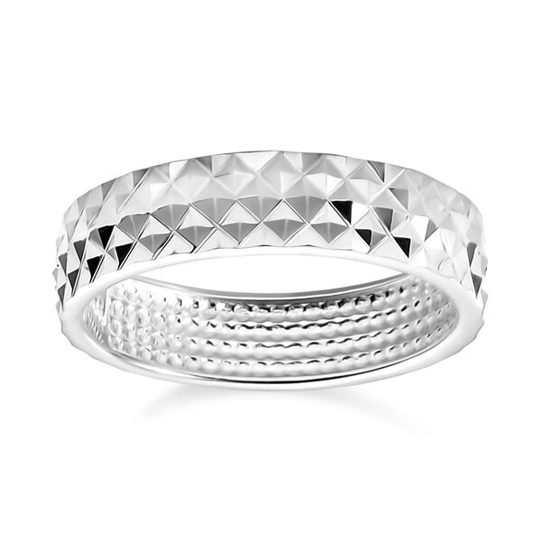 Bandring mit Diamantschliff-Muster in 925 Silber image number 4